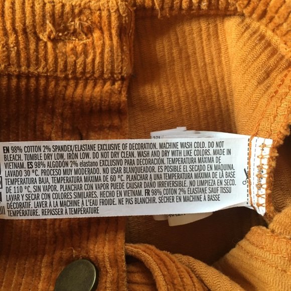 Forever 21 Burnt Orange Corduroy Button Down High Waisted Mini Skirt Size Small - Picture 9 of 9